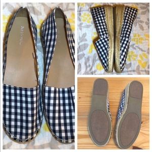 Cute Navy & White Espadrille Shoes Size 8